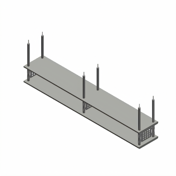 Product image #1 for John Boos Heavy-Duty Double Ceiling-Mount Stainless Steel Overshelf, 120 x 24 Inches