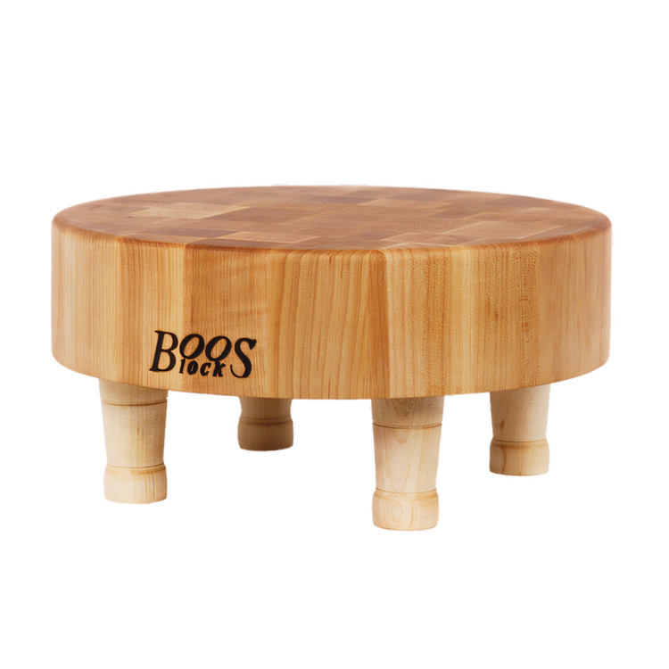 Product image #1 for John Boos Gift Collection 12-Inch Round End-Grain Maple Cutting Board with Wooden Legs