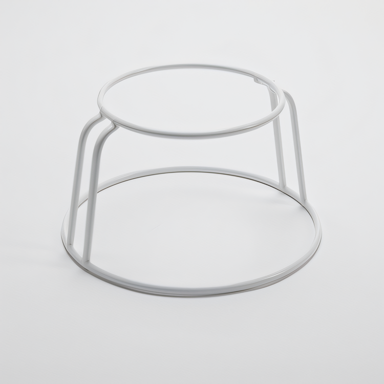 Product image #1 for White Rubberized Round Seafood Presentation Stand, 8-3/4 Inch Top Dia. x 12 Inch Bottom Dia. x 6-3/8 Inch H