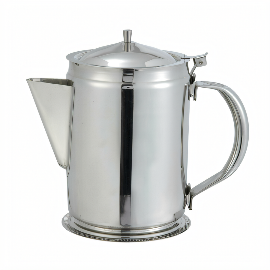 Product image #1 for Winco BS-64 64 oz Stainless Steel Beverage Server with Hinged Top Cover and Handle, Mirror Finish