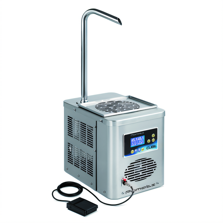Product image #1 for Pomati Cube Chocolate Melter with 5 kg Heated Tank and Pedal Doser