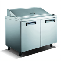 U-STAR USSL-2D Salad/Sandwich Refrigerated Prep Table, 2-Door, 2-Section, 12 Cu. Ft., 47-3/4 Inch Wide
