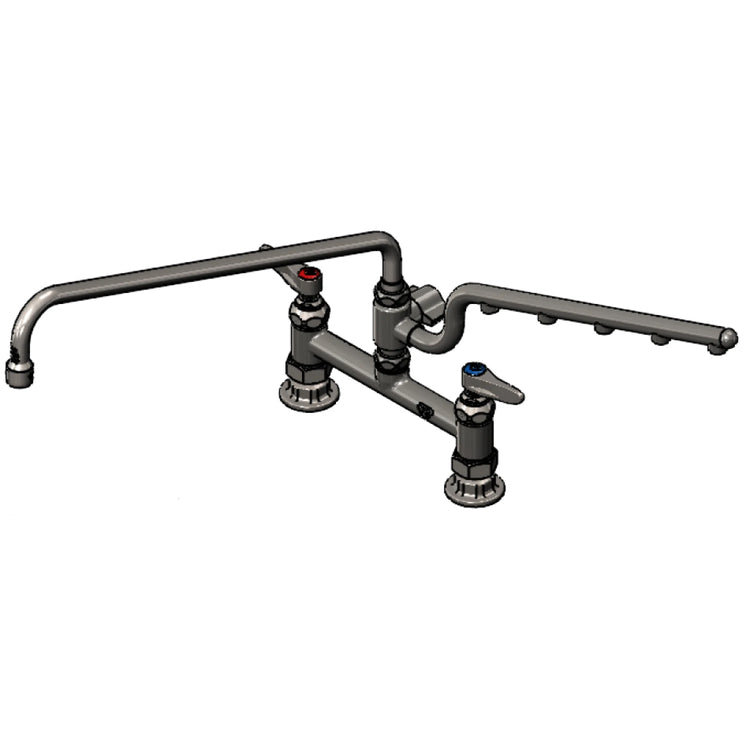 Product image #1 for EverSteel ULTRARINSE Stainless Steel 8-Inch Deck Mount Manual Mixing Faucet with 18-Inch Swing Nozzle and Swivel Spray Arm
