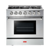 Thumbnail image #1 for Omcan USA 36-Inch Natural Gas Residential Range with 6 Sealed Burners and 5.2 Cu. Ft. Convection Oven