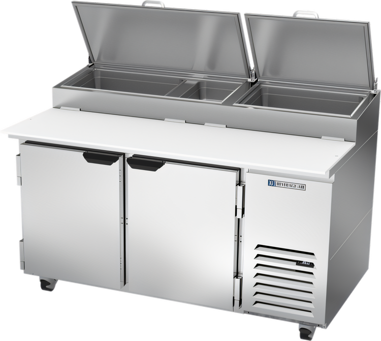 Product image #1 for Beverage-Air DP60HC 60-Inch Deli/Pizza Refrigerated Prep Table with 19-Inch Cutting Board and Pan Rail