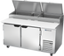 Thumbnail image #1 for Beverage-Air DP60HC 60-Inch Deli/Pizza Refrigerated Prep Table with 19-Inch Cutting Board and Pan Rail