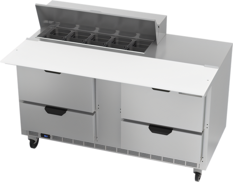Product image #1 for 60-Inch Two-Section 16 Cu. Ft. Sandwich Top Refrigerated Counter with 4 Drawers and 10-Pan Top