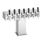 Thumbnail image #1 for Perlick Corporation 4006S8BPC4 8-Faucet Wide Base Tee Draft Beer Tower, Countertop, Extra-High, Polished Chrome, Glycol-Cooled