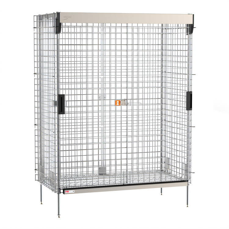 Product image #1 for Metro Super Erecta Stationary Wire Security Cage with Sliding Doors, Chrome Finish, 50-1/2 x 28-1/2 x 66-13/16 In.