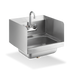 Thumbnail image #1 for Steel Works Stainless Wall-Mount Hand Sink with Gooseneck Faucet, Side Splashes, and Drain Basket