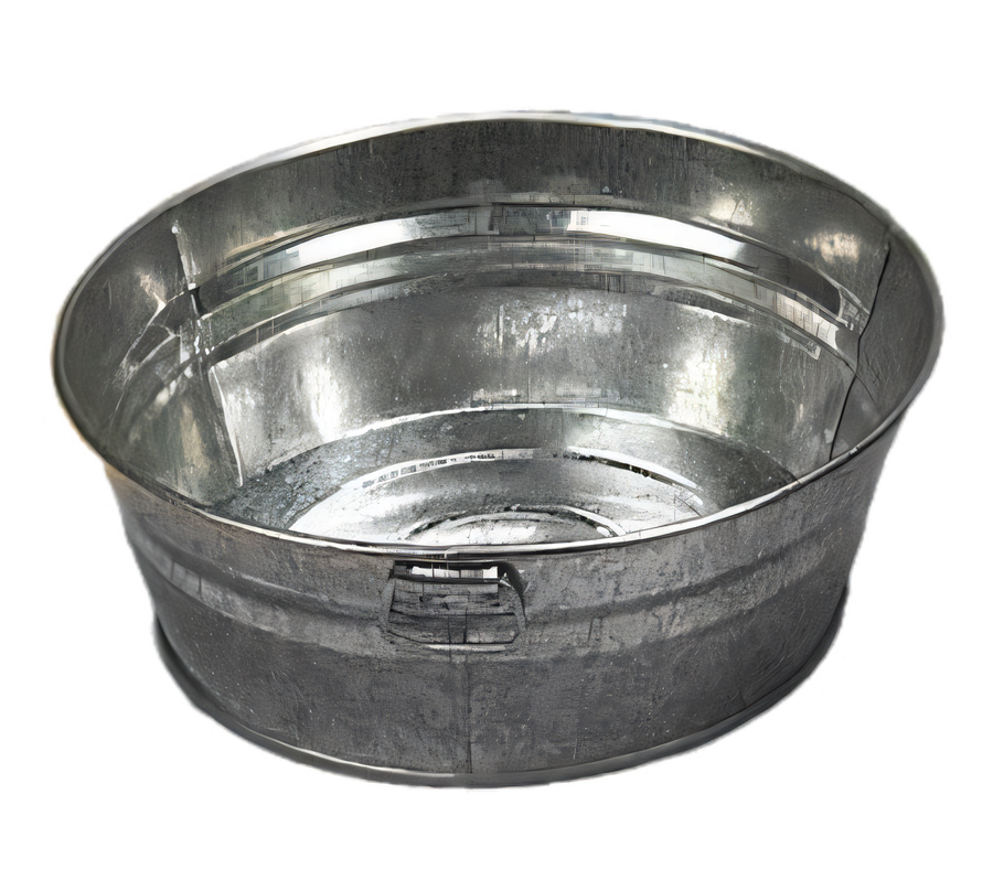 Product image #1 for Natural Galvanized Round Cooling Tub with Side Handles, 37 oz., 8-Inch Diameter