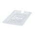 Thumbnail image #1 for Winco Poly-Ware 1/4 Size Clear Polycarbonate Slotted Food Pan Cover with Handle