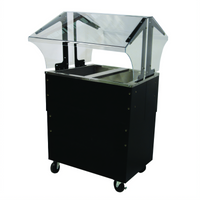 Advance Tabco Triumph Supreme Ice-Cooled Portable Buffet Table with Double-Sided Sneeze Guard, Enclosed Black Vinyl-Clad Base, 2-Pan Capacity