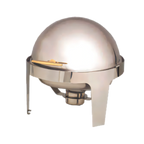 Thumbnail image #1 for American Metalcraft Adagio GOLDAGRD18 7 Qt Round Gold-Handled Roll-Top Chafer, 18/10 Stainless Steel, Canned Fuel