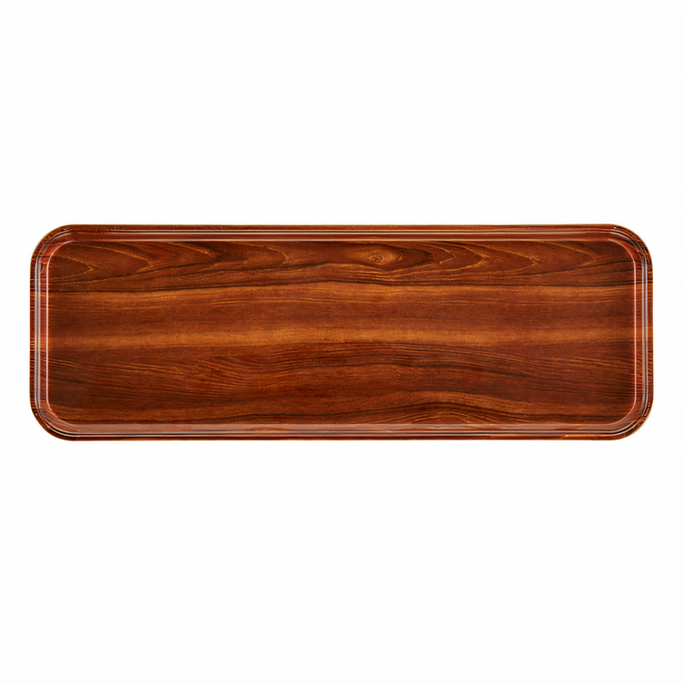 Product image #2 for Cambro Camtray Rectangular Cafeteria Tray, High-Impact Fiberglass, Burma Teak, 8-7/8 x 25-9/16 x 1 Inch