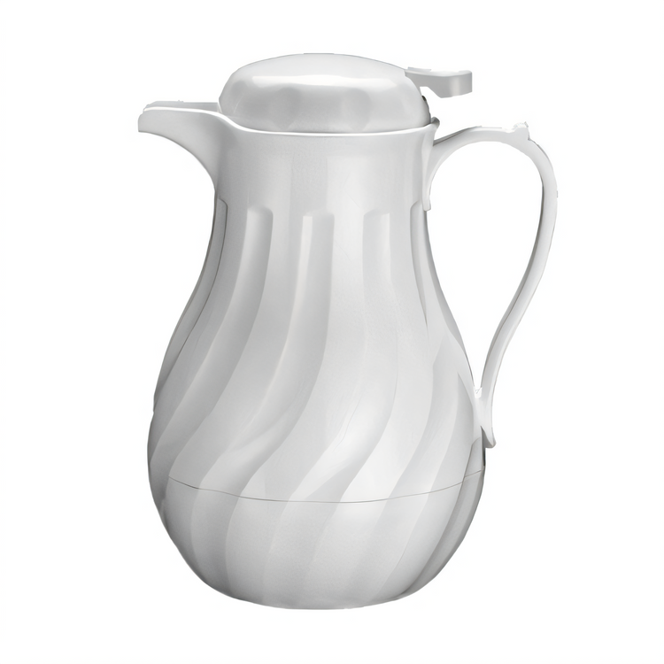 Product image #1 for Winco 64 oz White Plastic Swirl Double-Wall Insulated Beverage Server