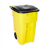 Thumbnail image #1 for Rubbermaid Commercial BRUTE 50-Gallon Yellow Roll-Out Trash Cart with Hinged Lid