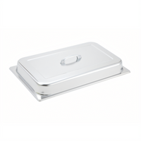 Winco Full-Size Stainless Steel Dome Food Pan Cover with Center Handle