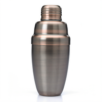 Barfly 18 oz 3-Piece Antique Copper-Plated Cocktail Shaker with Stainless Steel Core