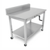 Thumbnail image #1 for John Boos ADA Adjustable-Height Stainless Steel Work Table with 5-Inch Backsplash and Casters, 60 x 30 Inches