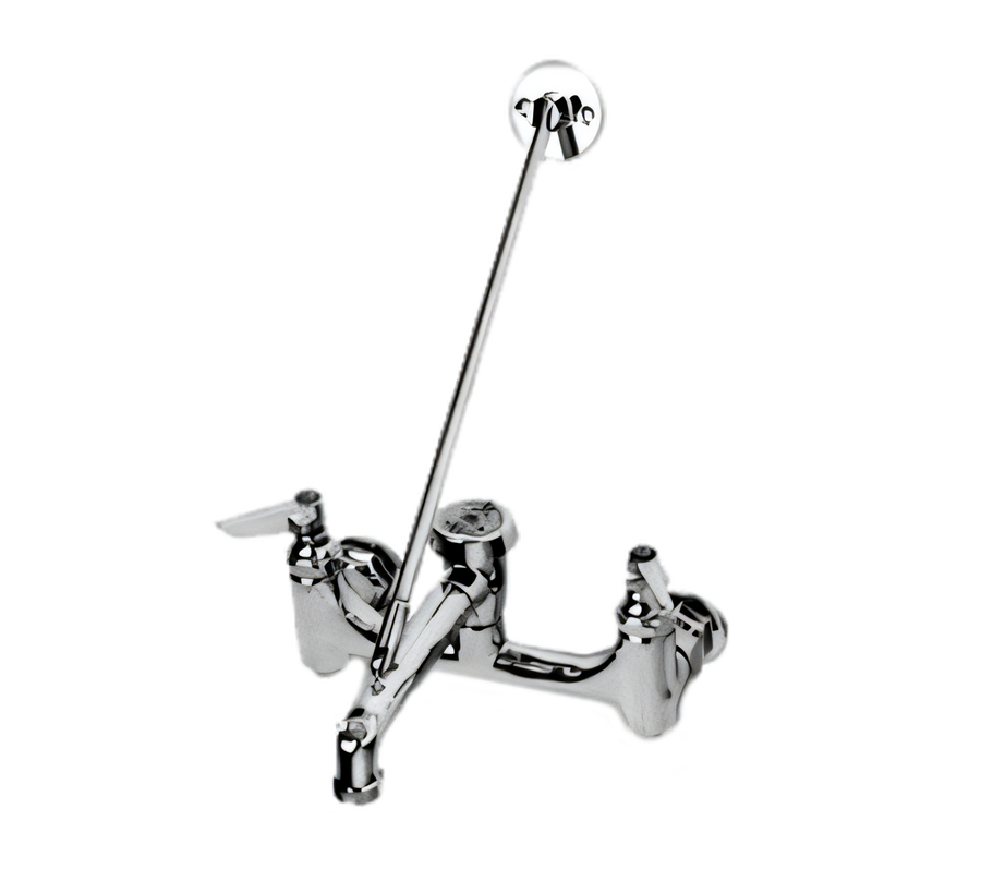 Product image #1 for T&S Brass B-0665-BSTRM 8-Inch Center Wall-Mount Service Sink Faucet with Vacuum Breaker Nozzle and Pail Hook