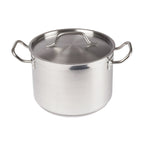 Thumbnail image #1 for Winco Premium SST-8 8-Quart Induction-Ready 18/8 Stainless Steel Stock Pot with Cover, Tri-Ply Bottom Case of 4