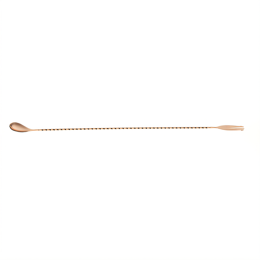 Product image #1 for Barfly 19-5/8-Inch Fork End Bar Spoon with Twisted Stem, Copper-Plated Stainless Steel