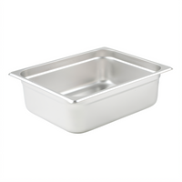 Winco Half-Size Solid 4-Inch Deep 23-Gauge Anti-Jamming 18/8 Stainless Steel Steam Table Pan