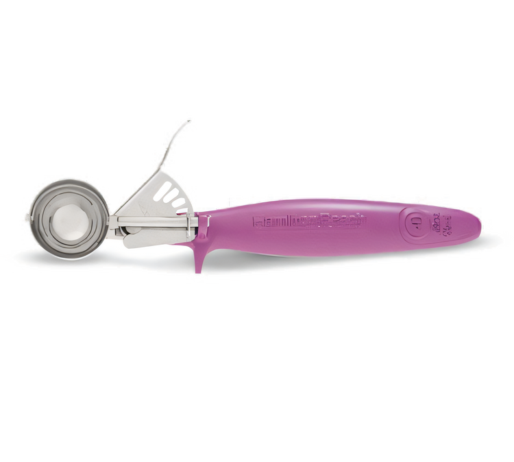 Product image #1 for Hamilton Beach Commercial #40 Thumb Press Stainless Steel Disher with Microban Ergo Handle, Orchid
