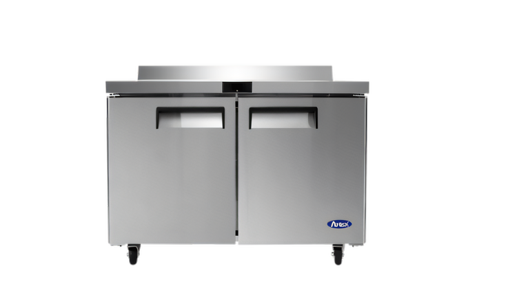 Product image #1 for Atosa Two-Section Stainless Steel Worktop Freezer with Backsplash, 13.4 Cu. Ft., Solid Doors