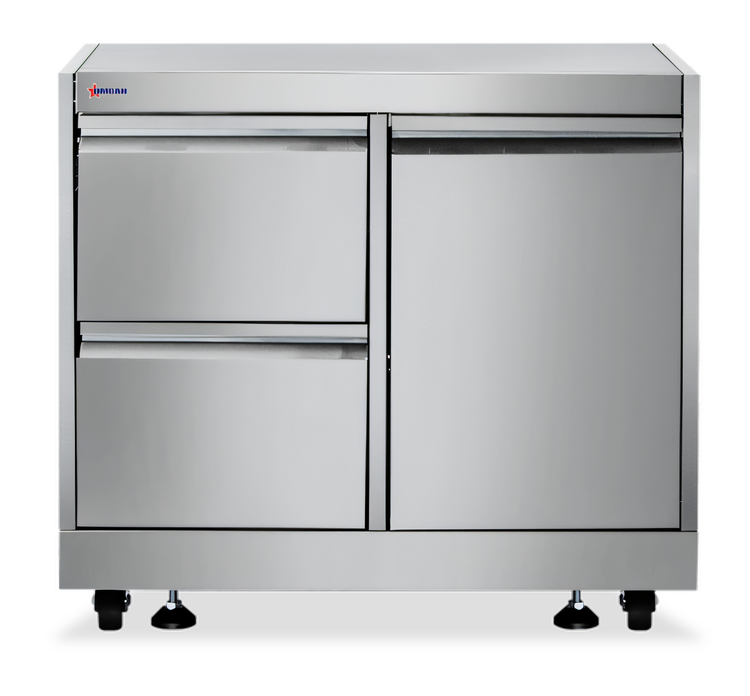 Product image #1 for 32-Inch Stainless Steel Cabinet Stand for #47876 BBQ Grill with 2 Drawers and Gas Tank Storage