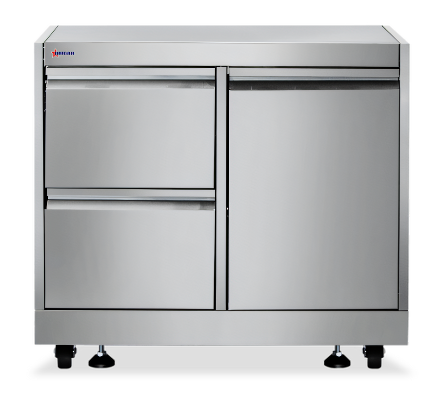 Product image #1 for 32-Inch Stainless Steel Cabinet Stand for #47876 BBQ Grill with 2 Drawers and Gas Tank Storage