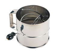 Crestware Rotary Stainless Steel Flour Sifter, 8 Cup with Sifting Screen