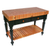 Thumbnail image #1 for John Boos Rouge et Noir Le Rustica 30-Inch x 24-Inch American Cherry End Grain Island Work Table with Drawer and Slatted Undershelf