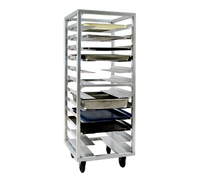 Universal Mobile End-Loading Stepped-Angle Pan Rack, 12-Pair Aluminum