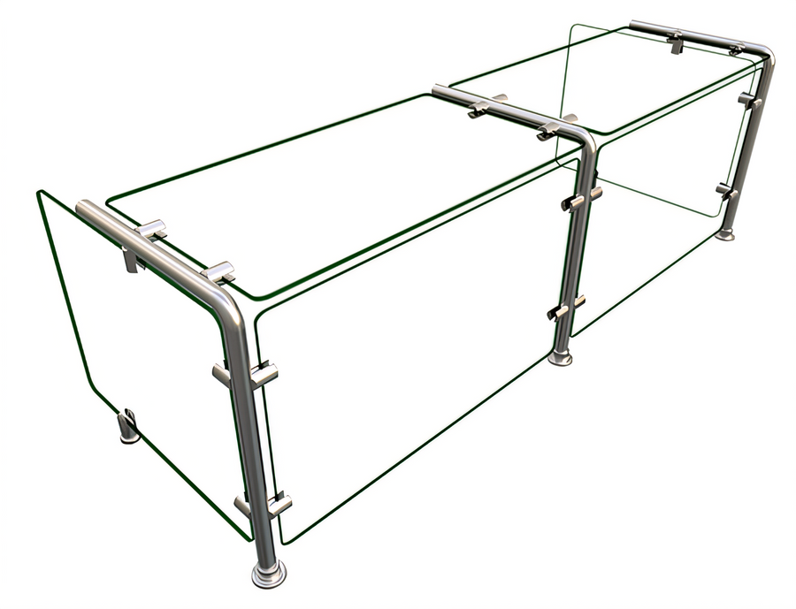 Product image #1 for Hatco Flav-R-Shield Full-Service Pass-Over Sneeze Guard, 48W x 18D x 17.25H, 18-Inch End Panels