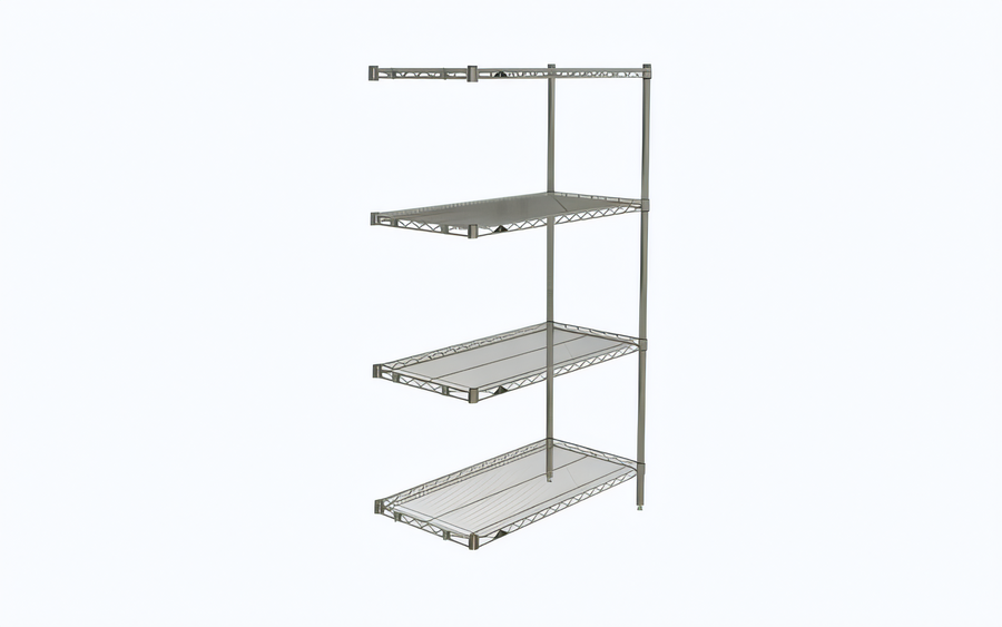 Product image #1 for Metro Super Erecta 36"W x 18"D x 63"H Chrome-Plated Add-On Wire Shelving Unit, 4 Shelves