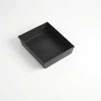 Detroit-Style Rectangular Deep-Dish Hard Coat Anodized Aluminum Pizza Pan, 10 x 8 x 2-3/8 Inches, 14 Gauge