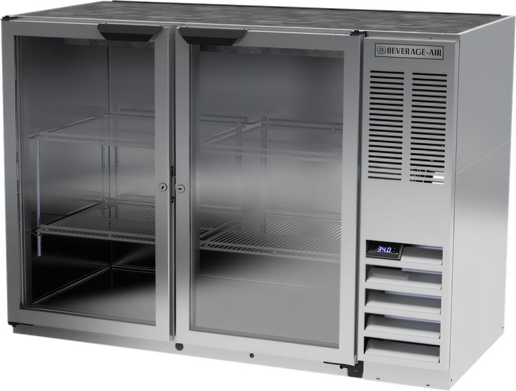 Product image #1 for Beverage Air 48-Inch Two-Section Glass Door Back Bar Refrigerator