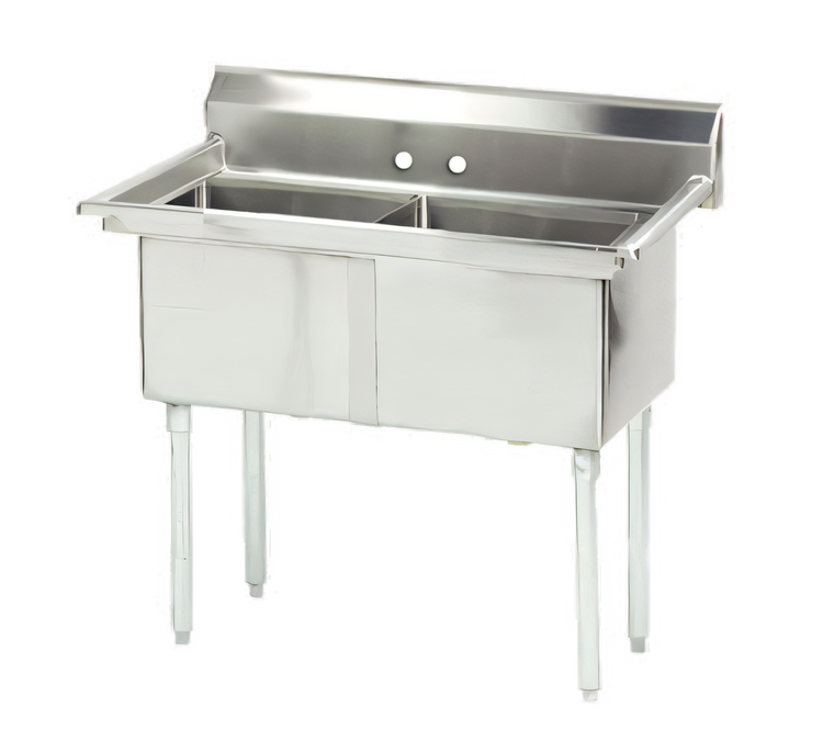 Product image #1 for Advance Tabco Special Value Series 2-Compartment Fabricated Sink with 16" x 20" x 12" Bowls, No Drainboards