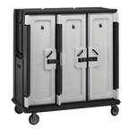 Thumbnail image #1 for Cambro MDC1520T30615 Insulated Plastic Tall Profile 3-Compartment 30-Tray Meal Delivery Cart for 15 x 20-Inch Trays