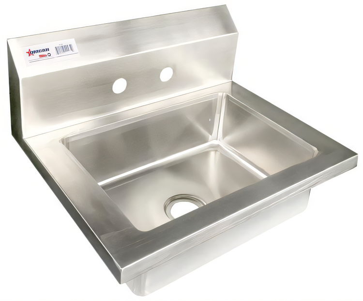 Product image #1 for Wall Mounted 304 Stainless Steel Hand Wash Sink with 10 x 14 x 5 Inch Bowl and 2 Faucet Holes