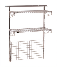Metro SmartWall Tall Wall-Mounted Base Kit with Wire Grid and Wire Shelves