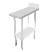 Omcan USA 12 Inch x 30 Inch 18 Gauge 304 Stainless Steel Equipment Filler Table with 4 Inch Backsplash and Undershelf
