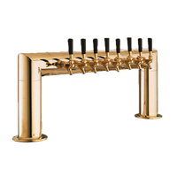 Perlick Pass-Thru 8-Faucet Glycol-Cooled Countertop Draft Beer Tower, Tarnish-Free Brass, 38 Inch Wide