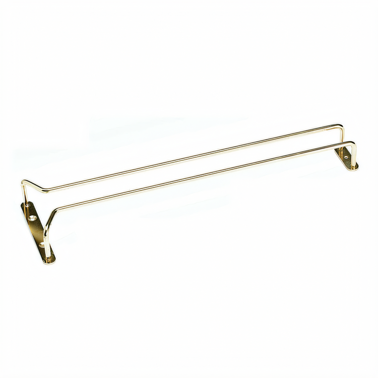 Product image #1 for Ceiling-Mounted 16-Inch Dual-Rail Brass Glass Hanging Rack