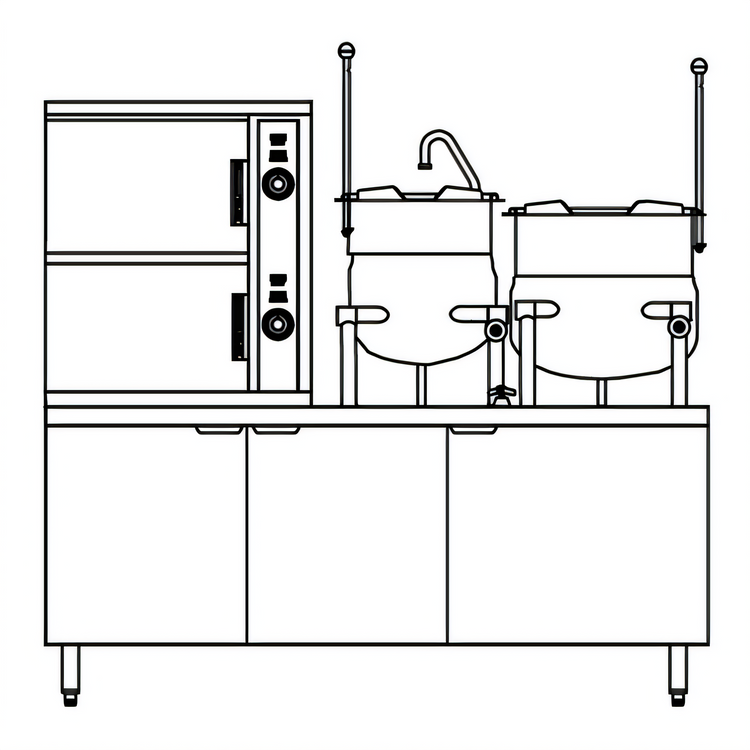 Product image #1 for Crown SCX-2-6-10 Two Compartment Convection Steamer Kettle with 6 & 10 Gallon Kettles