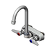 Thumbnail image #1 for T&S Brass B-1146-02A Wall-Mount Workboard Faucet with 4-Inch Centers and 4-3/8-Inch Swivel Gooseneck