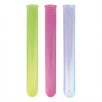 Bar Maid Assorted Neon Shooter Tubes, 6 Inch Plastic Shot Glasses, 0.85 oz, 100/Pack