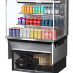 Thumbnail image #1 for Turbo Air TOM-36L-UF-S-3SI-N 36-Inch Low-Profile Drop-In Horizontal Open Refrigerated Display Case, 11.1 Cu. Ft., Self-Contained, Stainless Steel